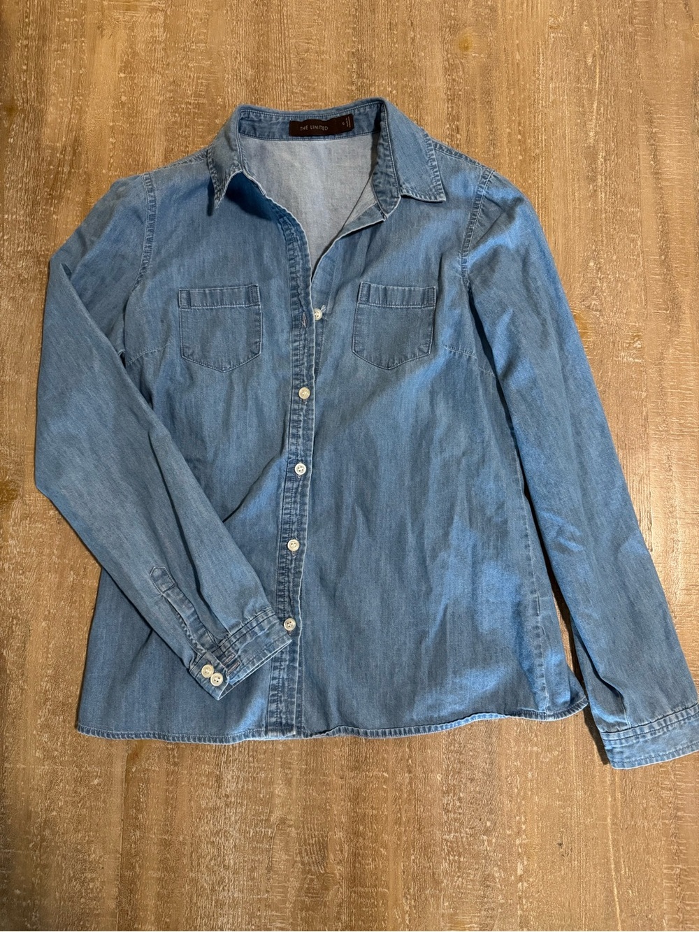 The Limited Women’s Small Denim Chambray 100% Cotton Button-Down Long Sleeve
